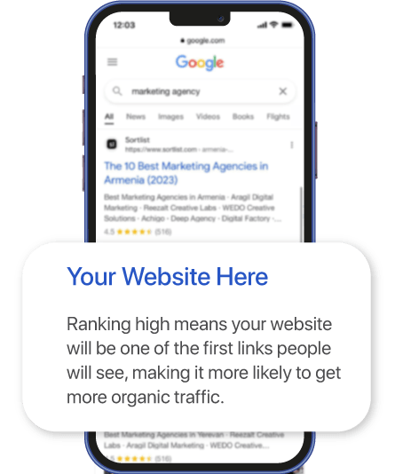 Affordable SEO packages - phone with Google search