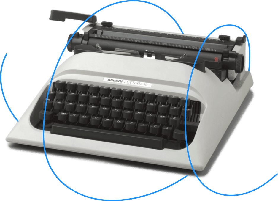 a typewriter for website content writing services